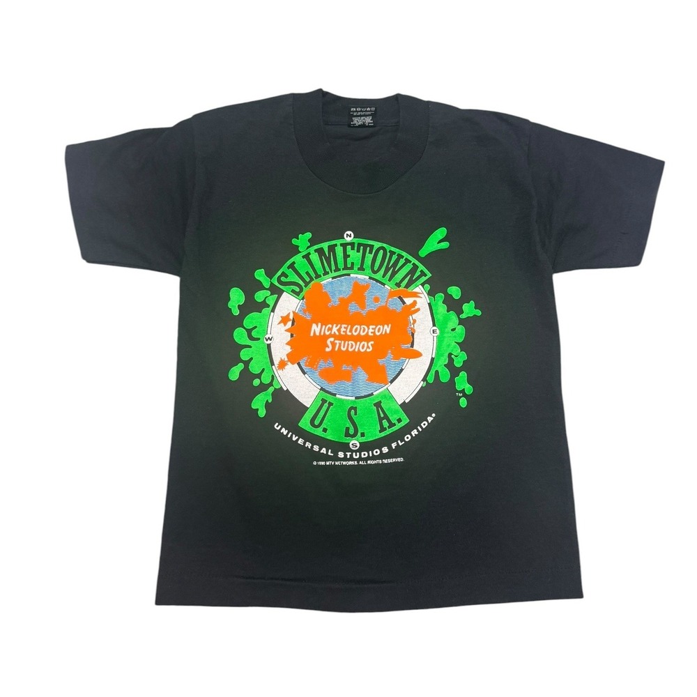 Vintage 1990 Nickelodeon Universal Studios Slimetown Kids 6-8 Screen Stars Shirt - Picture 2 of 10